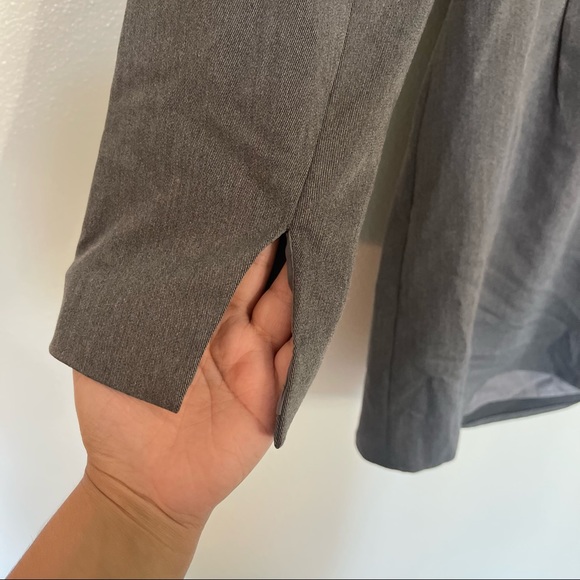 New Nasty Gal Strappy Waist Detail Cut Out Blazer Dress Size 10 Charcoal - Picture 7 of 13